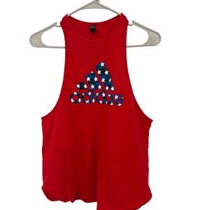 Adidas Women Red Stars Stripes Tank Top Size L‎